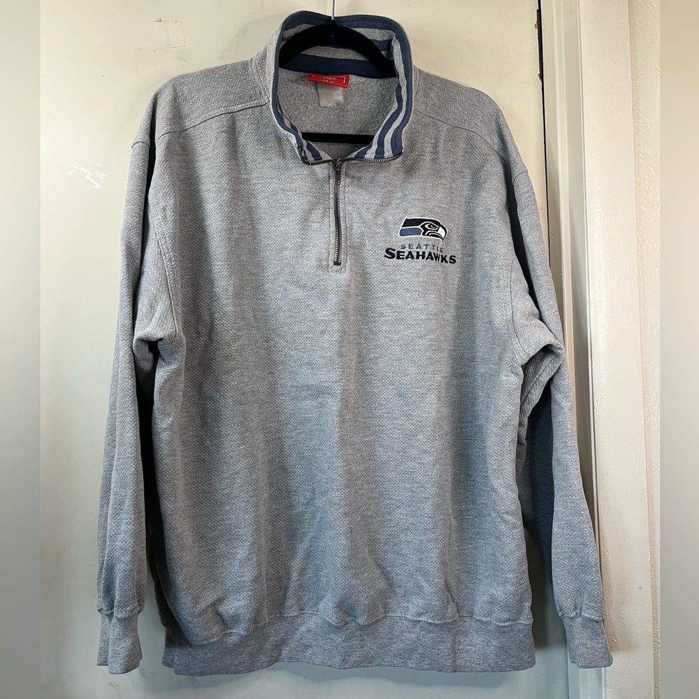 NFL Seahawks Gray Zip-Up Sweater